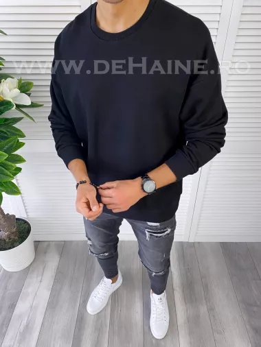 Bluza barbati neagra cu imprimeu pe spate K272 21-2 